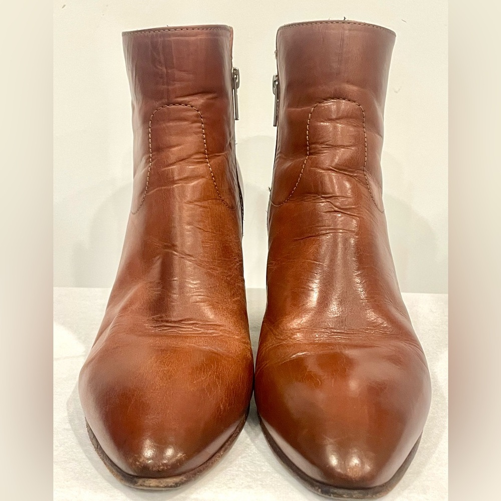Diva Shoes Firenze Italian Cognac Leather Ankle Boots, zip, 40, EUC - Picture 7 of 16
